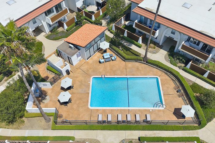 bird eye view of the pool area