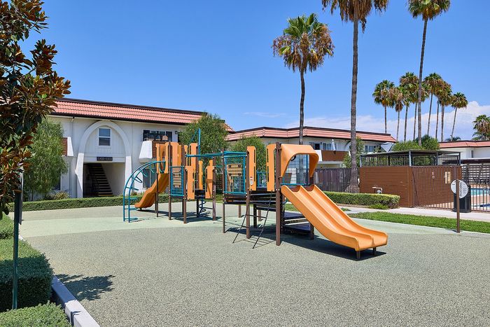 playground with slides and climbing frames