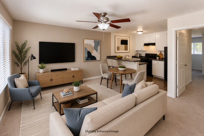 virtually staged living room