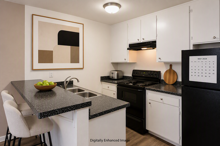 virtually staged kitchen