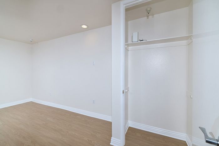 apartment bedroom with closet