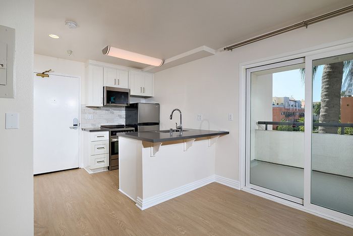 apartment kitchen with appliances