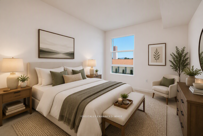 digitally enhanced image of bedroom at textur apartments in la mesa san diego