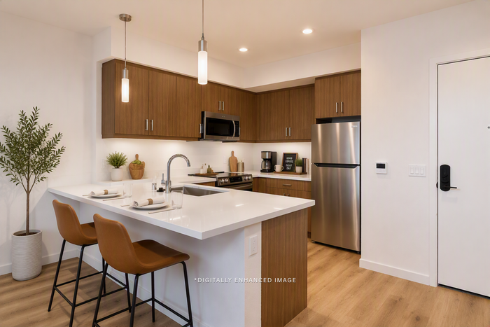 digitally enhanced image of kitchen at textur apartments in la mesa san diego