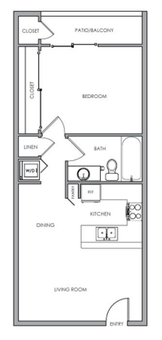 One Bedroom Floor Plan B