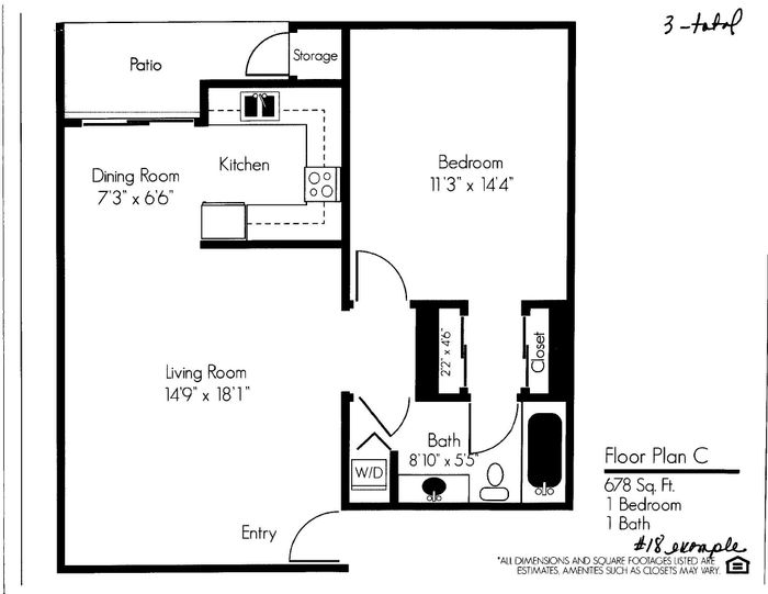 one bedroom c floor plan