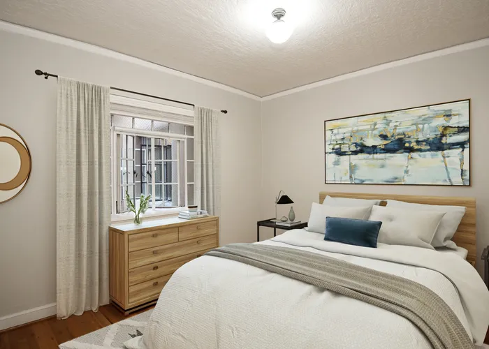 Virtually staged bedroom