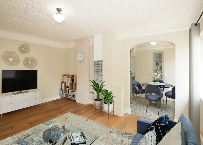 Virtually staged living room