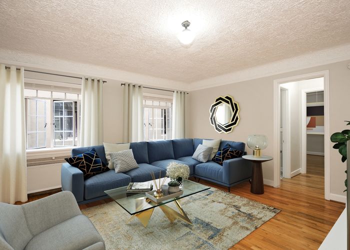 Virtually staged living room