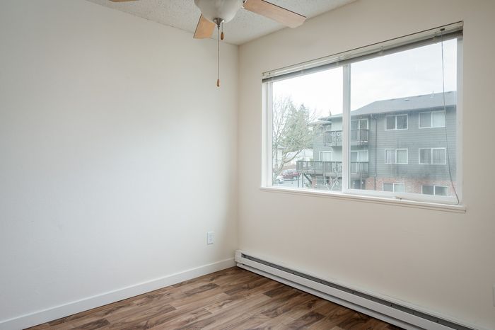 bedroom with large window
