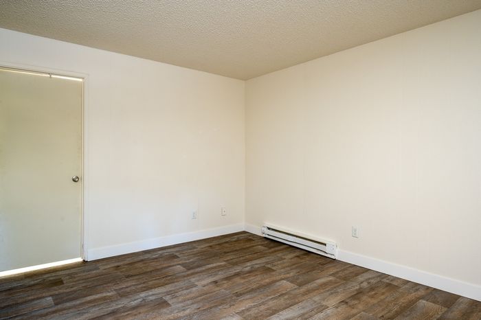 Living room with wood laminate floor