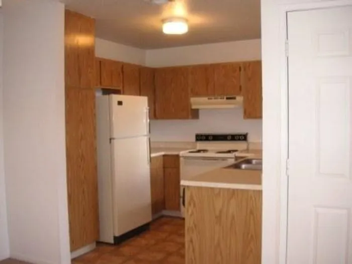 kitchen with vinyl flooring at brooktree apartments