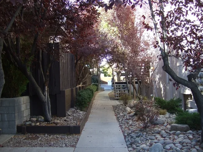 walkway at plumas garden apartments