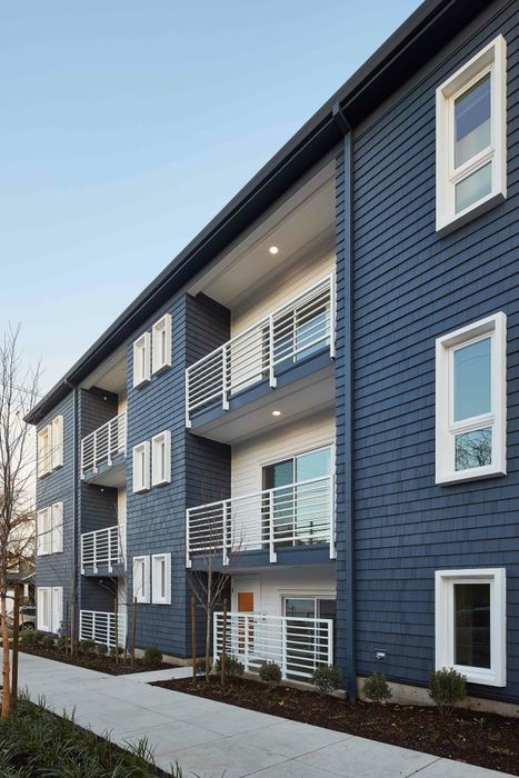 three story apartment building at 330 dekum