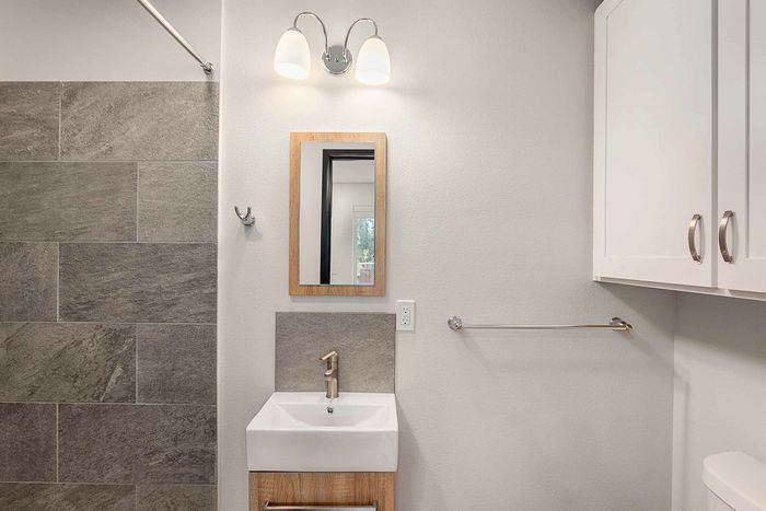 updated bathroom with high quality finishes