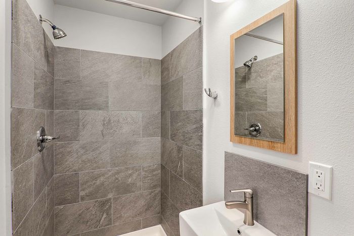 updated bathroom with high quality finishes