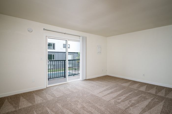 Spacious room with walkout patio