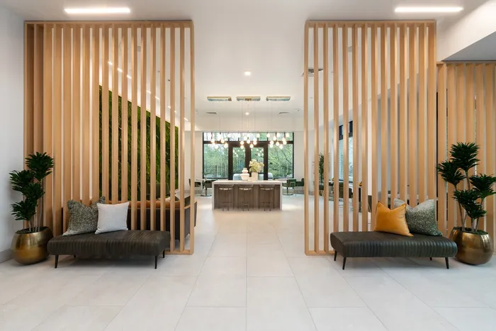 Lobby and resident lounge with seating and tables