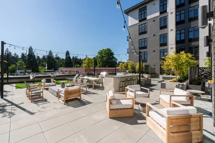 Outdoor community patio at Henley Place