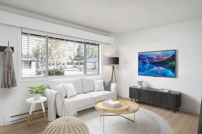 Virtually staged living room