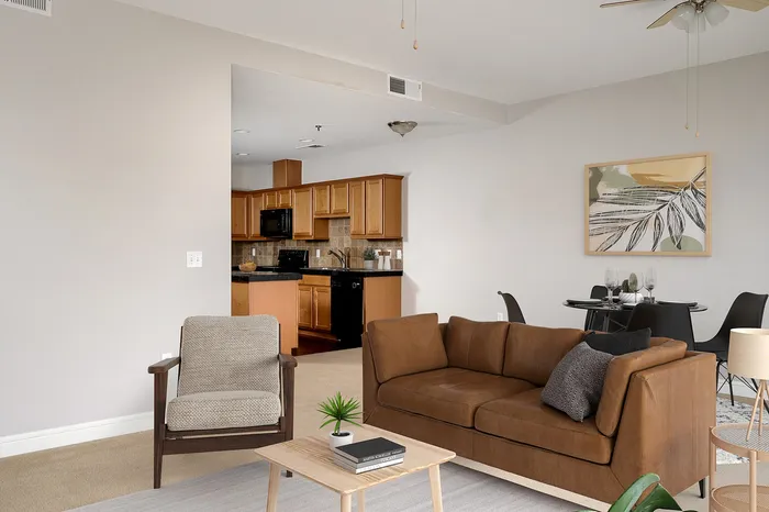 Virtually staged living room