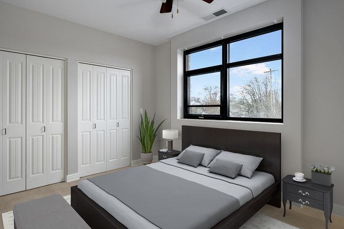 Virtually staged bedroom