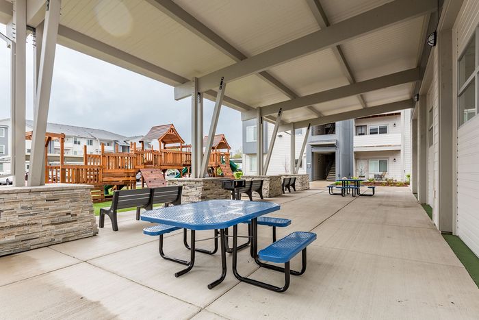 picnic tables at Fernhill