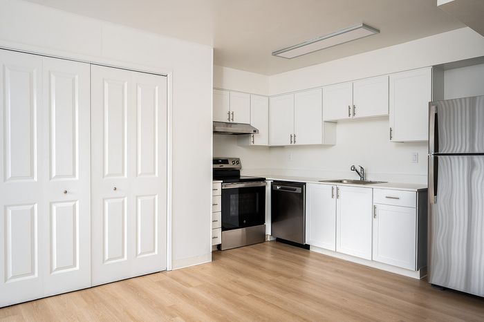kitchen with stainless steel appliances and pantry