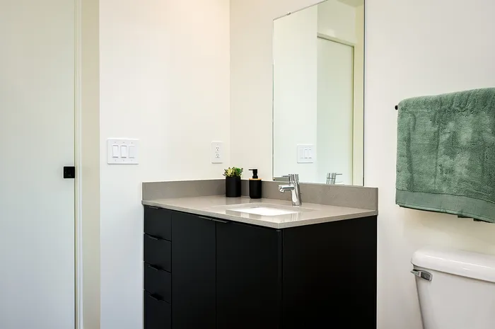 Bathroom with sink and toilet