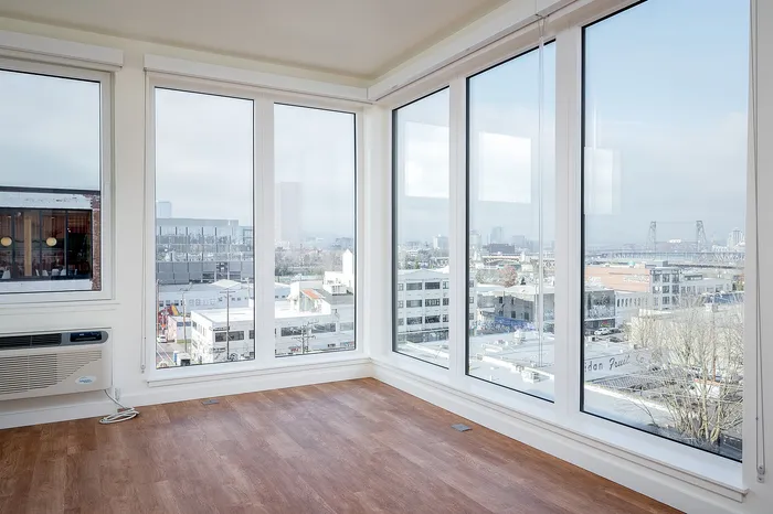 Floor to ceiling windows in living room