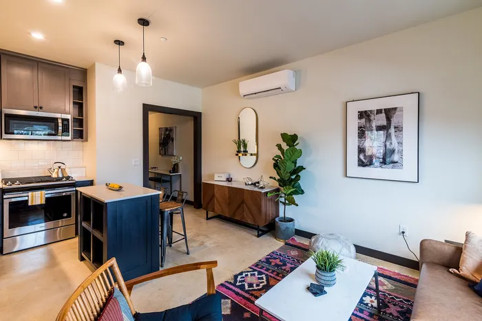 living room and kitchen at almr apartments