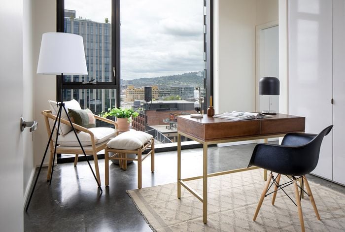 office bedroom at slate apartments