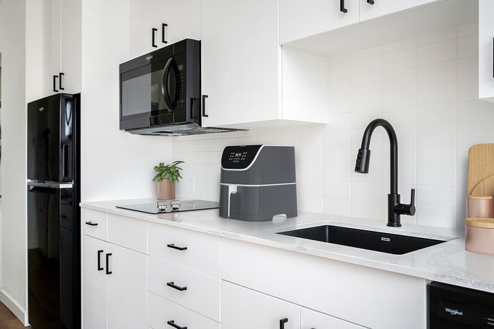 Virtually staged, light kitchen scheme at Paceline in Portland, Oregon