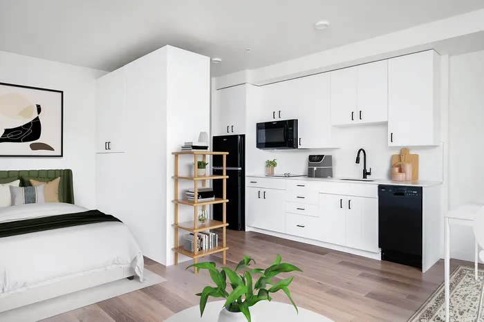 Virtually staged apartment at Paceline, in North Portland, OR