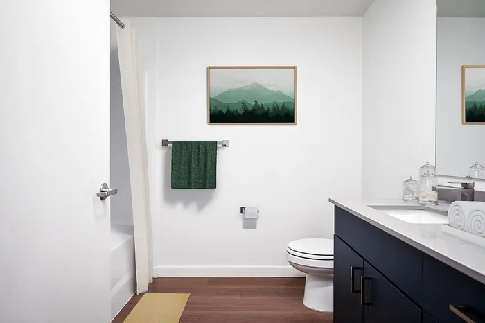 Virtually staged bathroom at Paceline