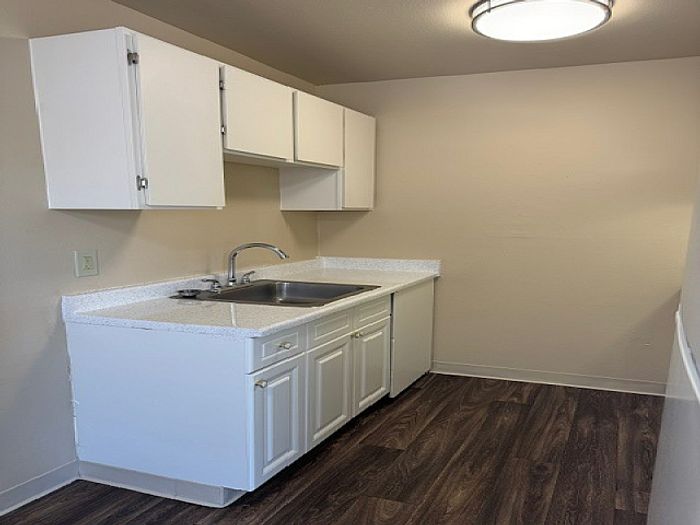 Kitchen with white appliances