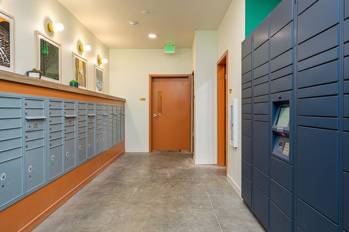 Mail boxes and parcel locker at Paceline in