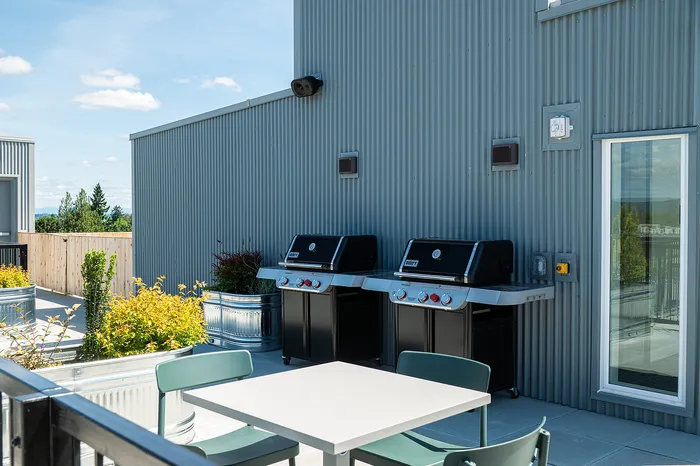 BBQ Grills at Paceline on the Rooftop Deck