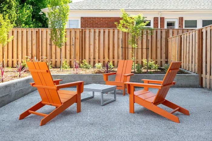 Outdoor seating area on the ground floor