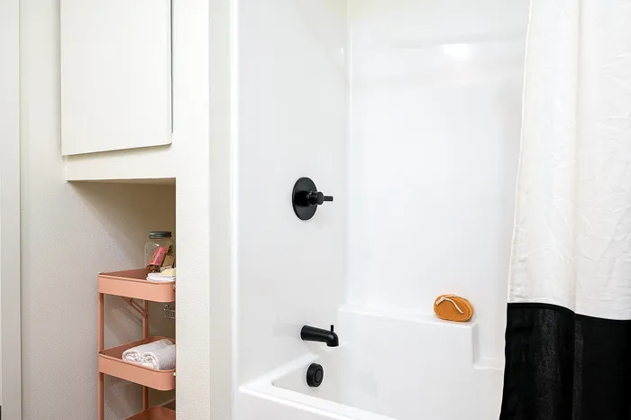 Furnished studio apartment home with in-home washer and dryer at Paceline in North Portland, Oregon