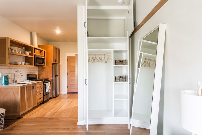 storage area and kitchen at fairmount apartments