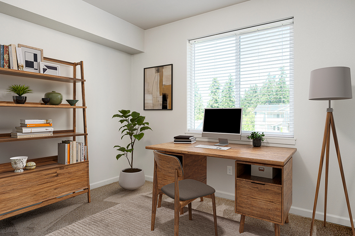 Virtually staged office/second bedroom at Alderbook in Vancouver, WA