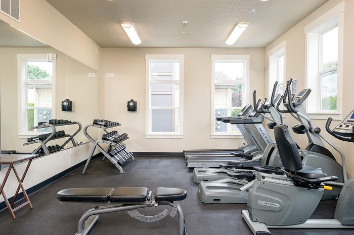 Fitness Center with multiple machines and free weights at Fairview Court in Vancouver, WA