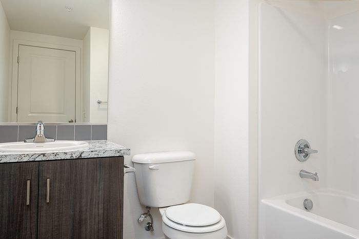 bathroom at pacific ridge with shower/tub combo