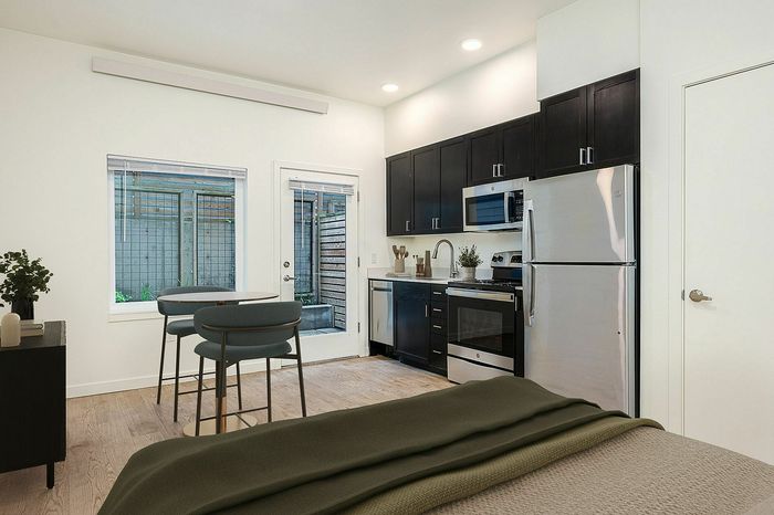 virtually staged studio apartment at 330 dekum