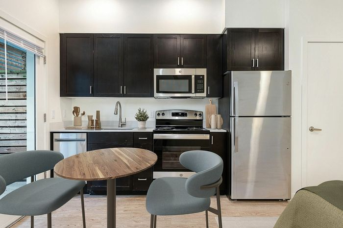 virtually staged studio apartment at 330 dekum