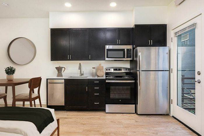 virtually staged studio apartment at 330 dekum