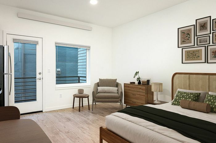 virtually staged studio apartment at 330 dekum