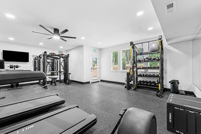 fitness center at Spring Meadow apartments in Newberg, OR