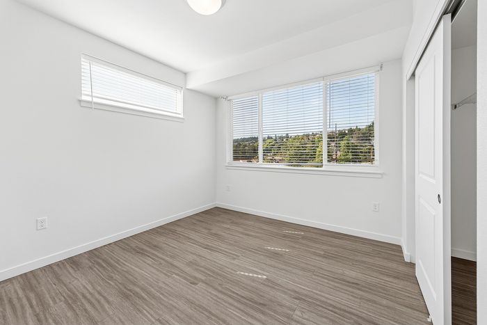 bedroom with large attached closet